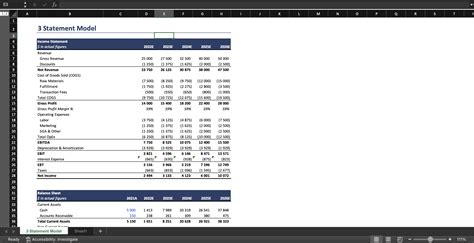 Image result for 3 Statement Financial Model Example