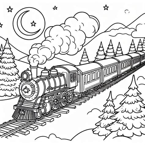 Express Polar Coloring Pages Bell Template Train Printable Activities ...