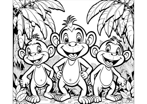Printable Coloring Pages Of Monkeys