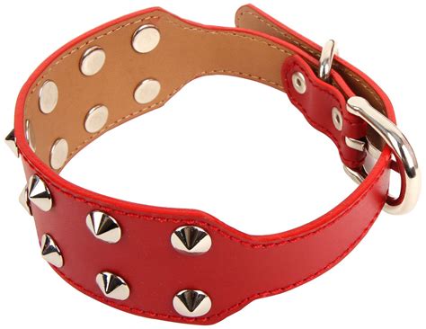 Buy Puppia Max Leather Collar, Red, Large Online at Low Prices in India ...