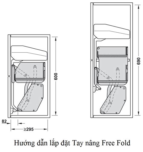 Kệ nâng hạ Hafele 504.68.315 Imove đơn R900mm
