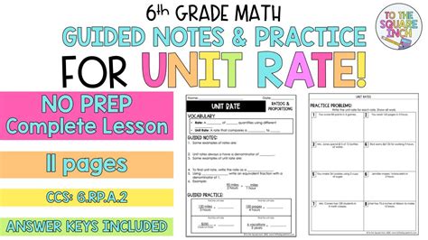 Image result for Unit Rate Notes