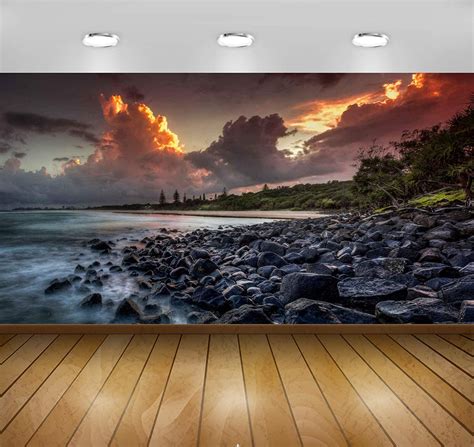 Buy Avikalp Awi2780 Landscape Sunset Sea Waves Beach Rocks Sand Sky ...