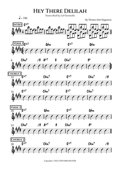 Hey There Delilah (arr. Tiny Habits) by Plain White T's Sheet Music for ...