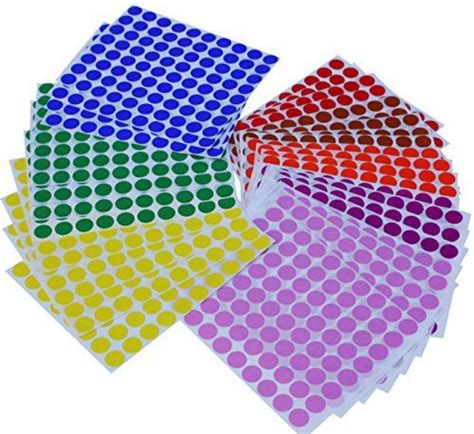 Royal Green Kids Crafts Stickers - Colorful 1/2 Inch Dots Labels For ...