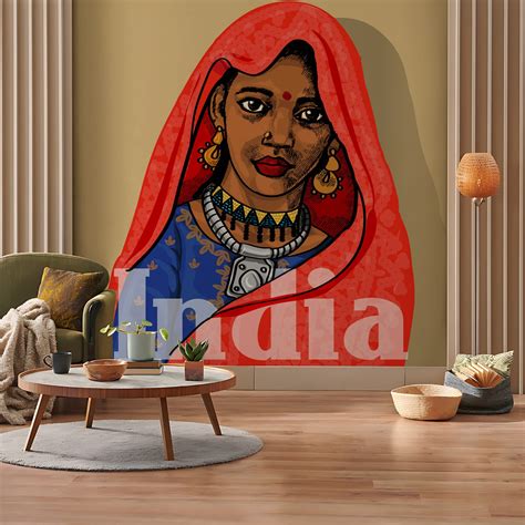 Retro Rajasthani Girl Wallpaper – Myindianthings