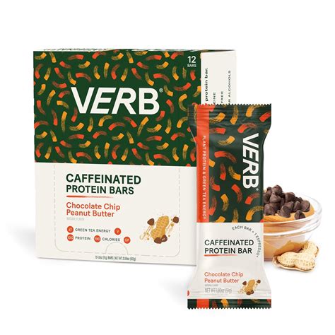 Amazon.com : Verb Energy - Caffeinated Protein Bars Chocolate Chip ...