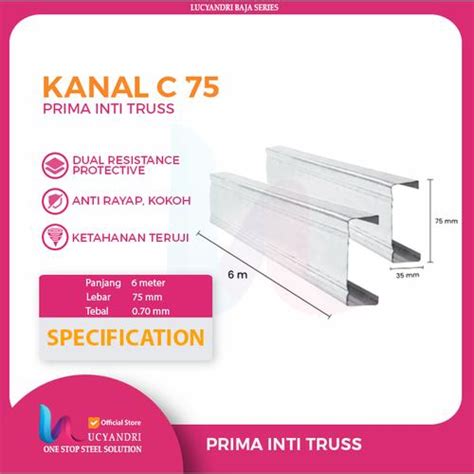 Jual Rangka Baja Ringan Kanal C Canal Prima Inti Truss C 75 x 0.70 x 6 ...