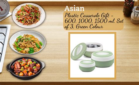 Buy ASIAN Plastic Casserole Inner Stainless Steel Casserole Gift Set of ...