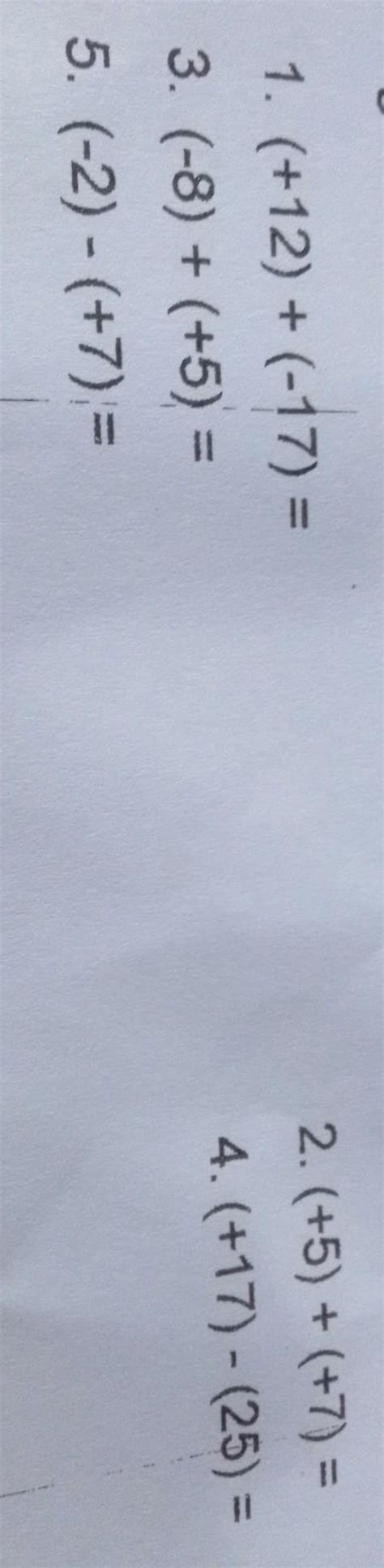 answer the following using addition and subtraction of integers use ...