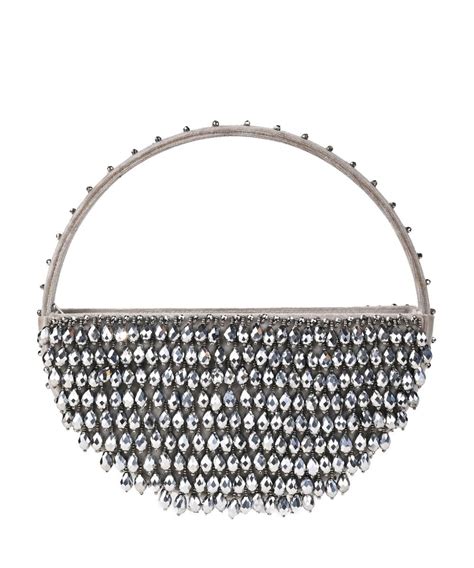Clara Silver Suede Embellished Hand Bag – House of Kosha