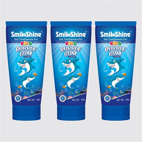 Buy SmiloShine Gel Toothpaste for Kids - Bubble Gum Flavor - Pack of 3 ...
