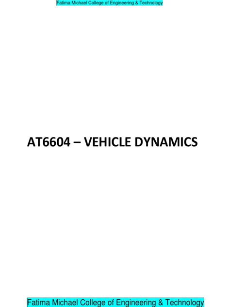 Image result for Vehicle Dynamics Lecture Notes