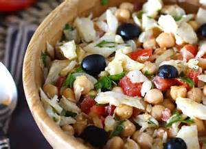 Chickpea salad with cod