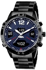 V2A Unique Dress Casual Blue Display Analog-Digital Stainless Steel ...