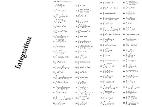 Image result for Calculus Integration Flow Chart
