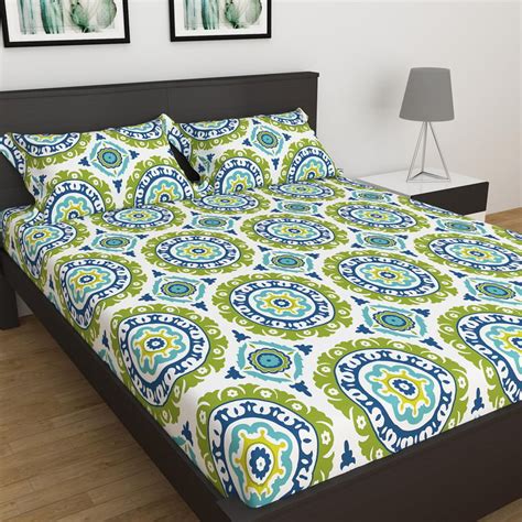 Buy Dallas Cotton 180TC 3Pcs Printed Queen Bedsheet Set from Home ...