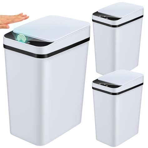 Amazon.com: Maxcheck 3 Pcs Automatic Bathroom Trash Can with Lid 3 ...