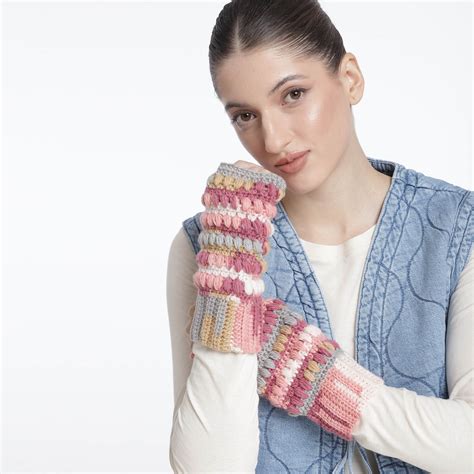 Multi Colored Fingerless Mittens - 10447 – Magic Needles