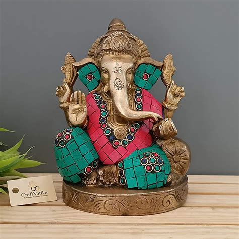 Buy Online Lord Ganesha Blessing Brass Idol– CraftVatika