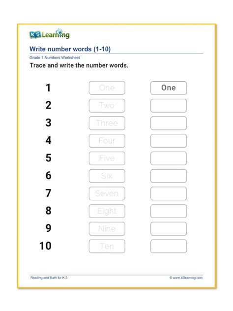 Math Numbers Worksheet PDF 的图像结果