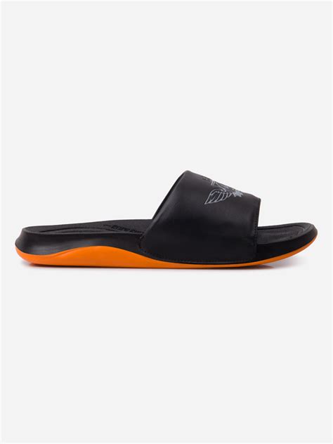 Buy Men's Black/Orange Graphic Printed Slider (IX5018)