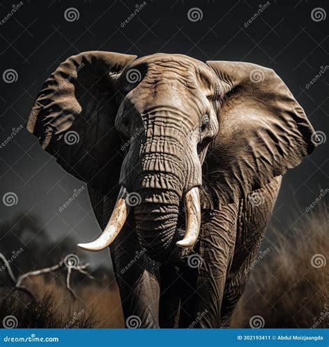 Elephant Bulls Side Profile, Tusks Featured, Quenching Thirst With ...