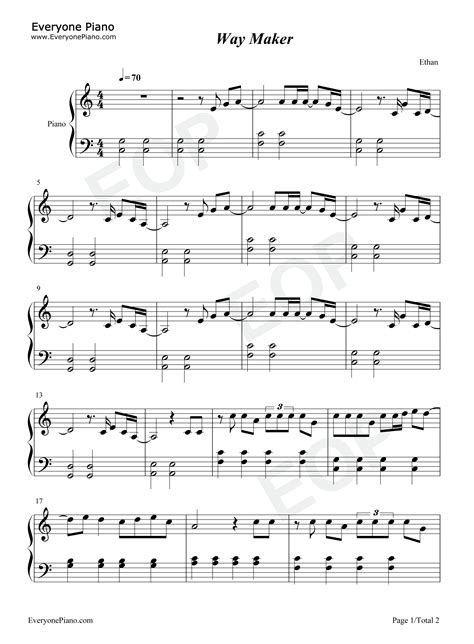 Way Maker-Sinach Stave Preview -EOP Online Music Stand