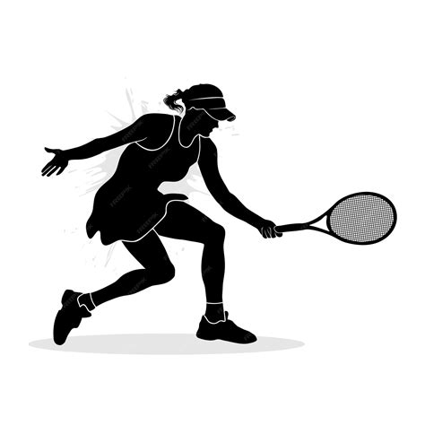 Premium Vector | Professional female tennis player. silhouette illustration