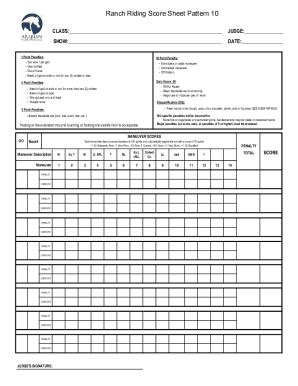 Fillable Online Score Sheets (pdf) - Stock Horse of Texas Fax Email ...