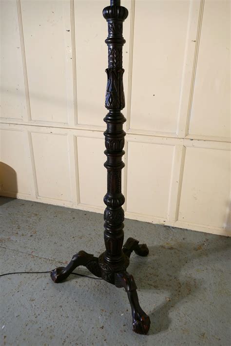 Gothic Carved Oak Torchere, Floor Standing Standard Lamp at 1stDibs ...