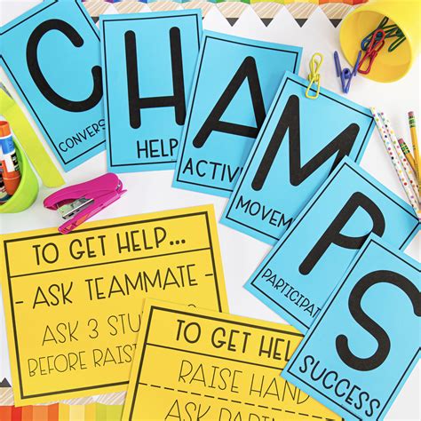 Champs Classroom Management Posters Simple And Bright - Free Clipart ...