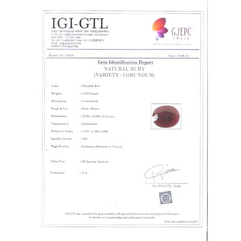 15.38 Ratti Natural Indian Ruby with Govt. Lab Certificate-(1221 ...
