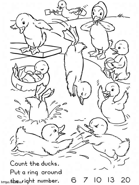 Color By Number Gray Duck Art - Molon Printable