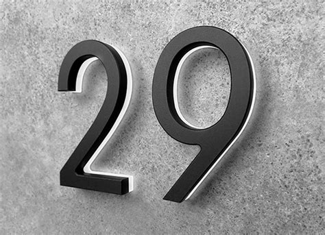 Modern Black Lighted House Numbers 8″ - Luxello USA & Canada