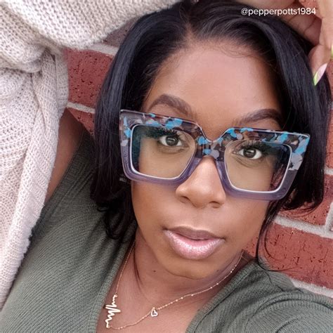 Brandon Blue Square Glasses with Chunky Acetate Frames