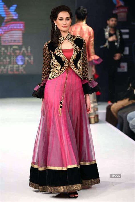 A model walks the ramp for designer Jaya Misra during Bengal Fashion ...