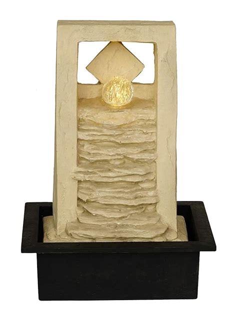 CHRONIKLE Polyresin Rock Finish Table Top Indoor Home Decor Waterfall ...