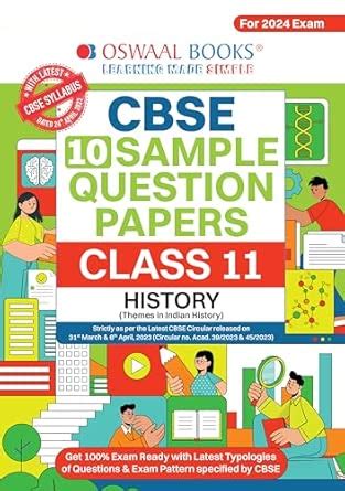 Oswaal CBSE Sample Question Papers Class 11 History Book (For 2024 ...