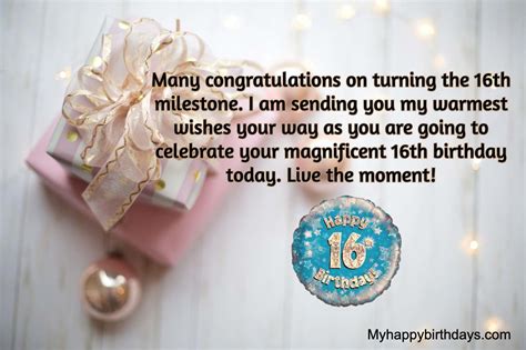 65+ Happy 16th Birthday - Sweet 16th Birthday Wishes