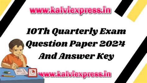 10Th Quarterly Exam Question Paper 2024 And Answer Key