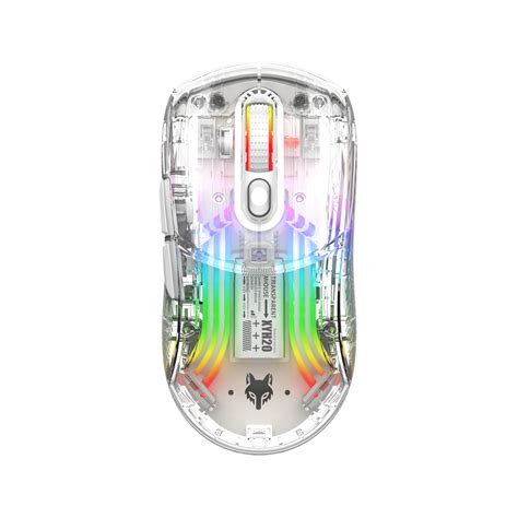Bluetooth Wireless Mouse Transparent Rgb Mechanical Dual Mode Gaming ...