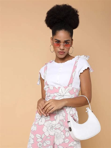 Shop Women's Pink Printed Capri Jumpsuit | Showoffff
