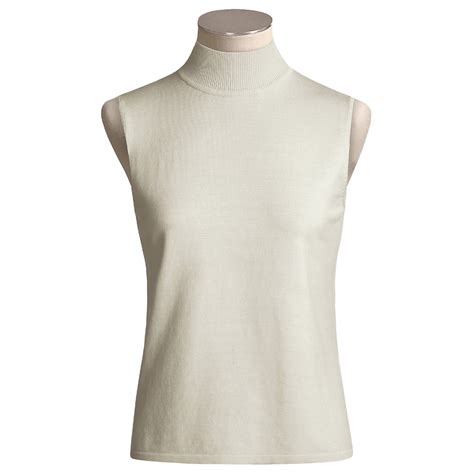 Sleeveless Mock Turtleneck White at Antonio Christie blog