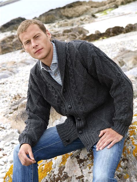Men's Merino Cardigan Sweater - Aran Sweaters Direct