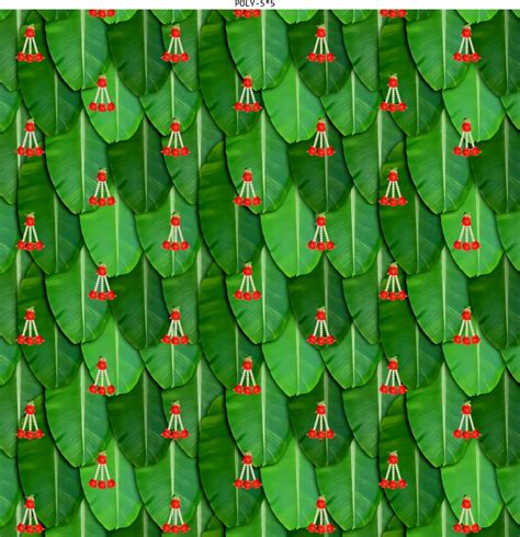 South Indian Backdrop: Texture of Banana leaf with red rose tassel – EFS