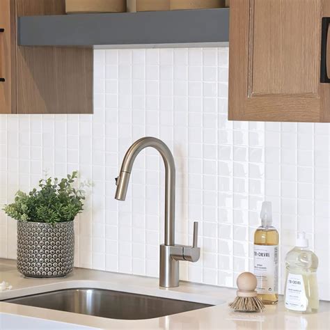 Alwayspon 10 Sheets 10" x10'' White 3D Vinyl Backsplash Tiles, Self ...