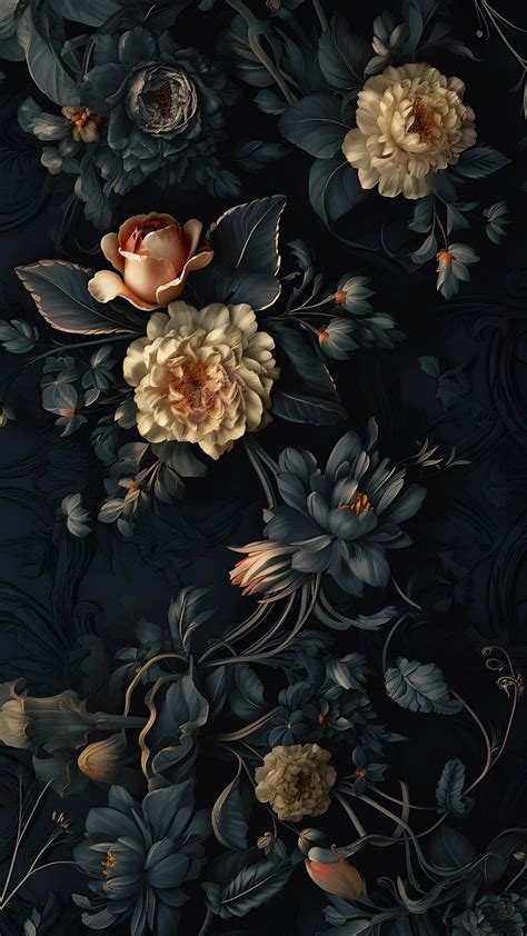 Dark Floral Wallpaper