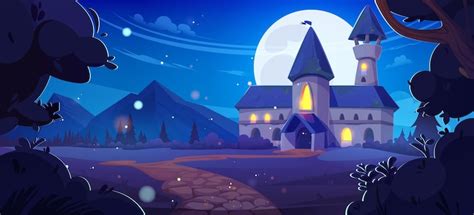 Night time castle Vectors - Download Free High-Quality Vectors from ...