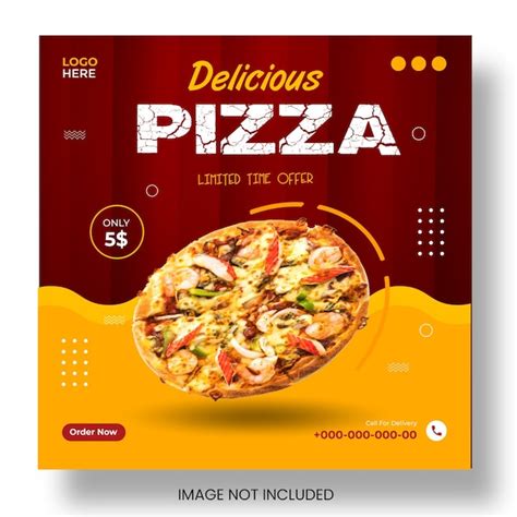 Pizza Social-Media-Post-Banner-Vorlage | Premium Vektor